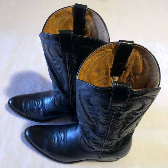 Express Rider Western Style Black Leather Boots • Men’s Sz 10 - Picture 8 of 12